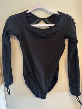 Mirella Black Long Sleeve Dance Leotard